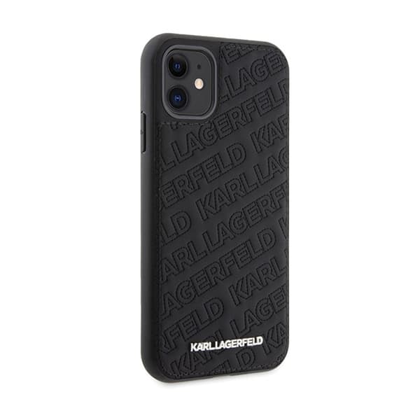 Karl Lagerfeld Quiltet K-mønster - iPhone 11 cover (sort)