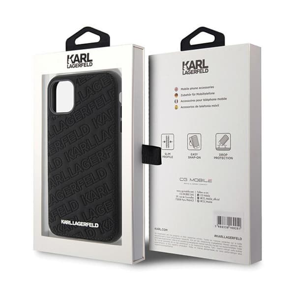 Karl Lagerfeld Quiltet K-mønster - iPhone 11 cover (sort)