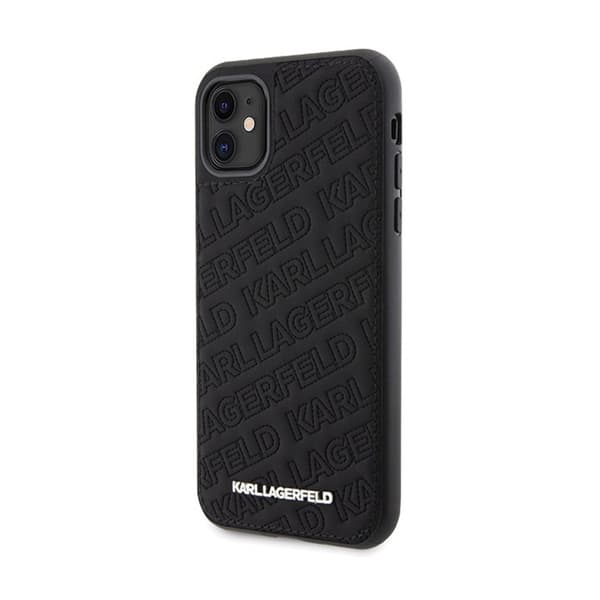 Karl Lagerfeld Quiltet K-mønster - iPhone 11 cover (sort)