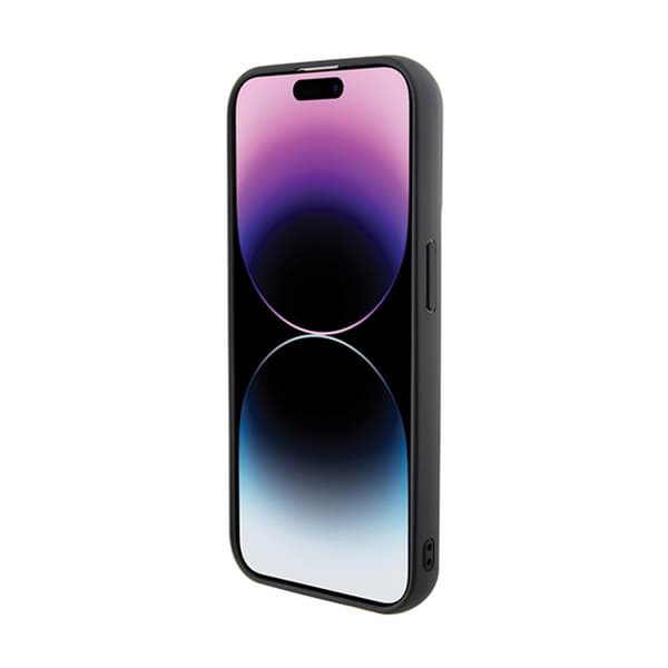 Karl Lagerfeld Gripstand Saffiano Karl & Choupette Pins - iPhone 14 Pro cover (sort)