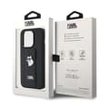 Miniatyrbillede 9 af 9: Karl Lagerfeld Gripstand Saffiano Choupette Pins - iPhone 14 Pro cover (sort)