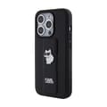 Miniatyrbillede 2 af 9: Karl Lagerfeld Gripstand Saffiano Choupette Pins - iPhone 14 Pro cover (sort)