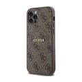 Miniatyrbillede 2 af 8: Guess 4G Collection Læder Metal Logo MagSafe - iPhone 12 / iPhone 12 Pro Etui (Brun)