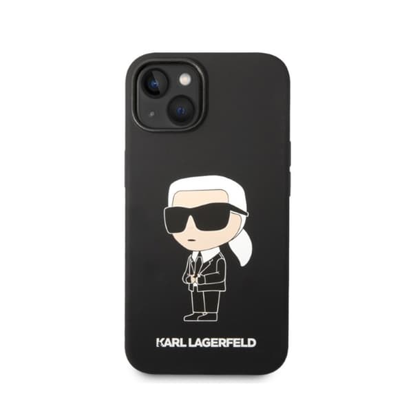 Karl Lagerfeld Silicone Ikonik MagSafe - iPhone 15 Plus / 14 Plus -suojakuori (musta)