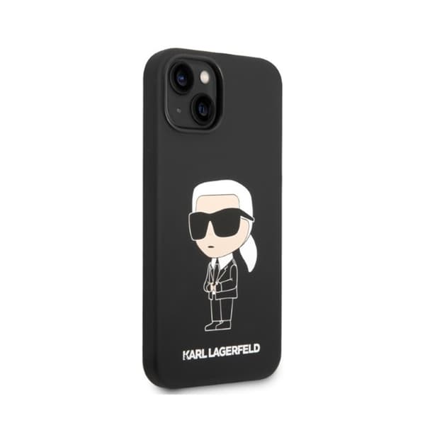 Karl Lagerfeld Silicone Ikonik MagSafe - iPhone 15 Plus / 14 Plus -suojakuori (musta)