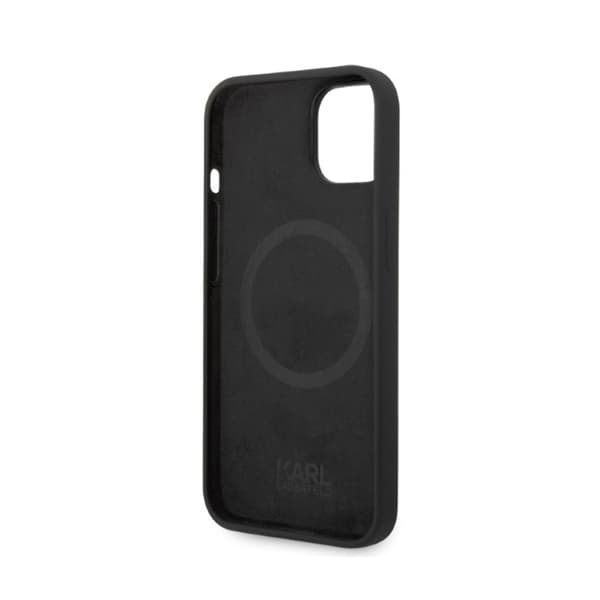Karl Lagerfeld Silicone Ikonik MagSafe - iPhone 15 Plus / 14 Plus -suojakuori (musta)