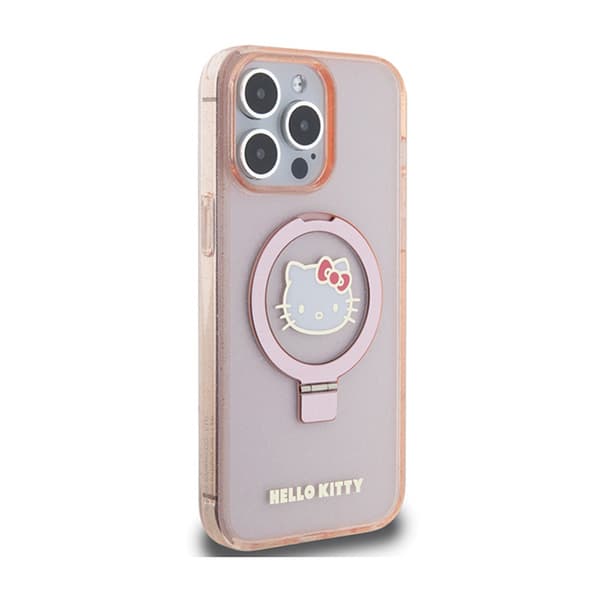 Hello Kitty -sormusteline, kimalteleva elektrologo, MagSafe - iPhone 15 Pro Max -kotelo (vaaleanpunainen)