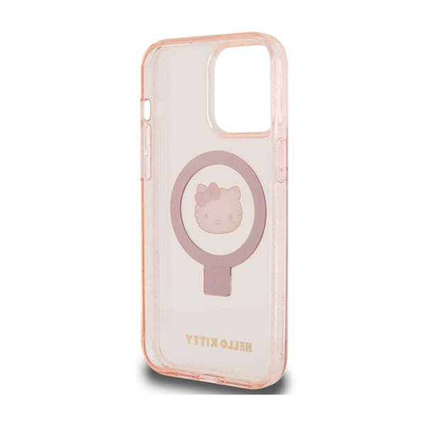 Hello Kitty -sormusteline, kimalteleva elektrologo, MagSafe - iPhone 15 Pro Max -kotelo (vaaleanpunainen)