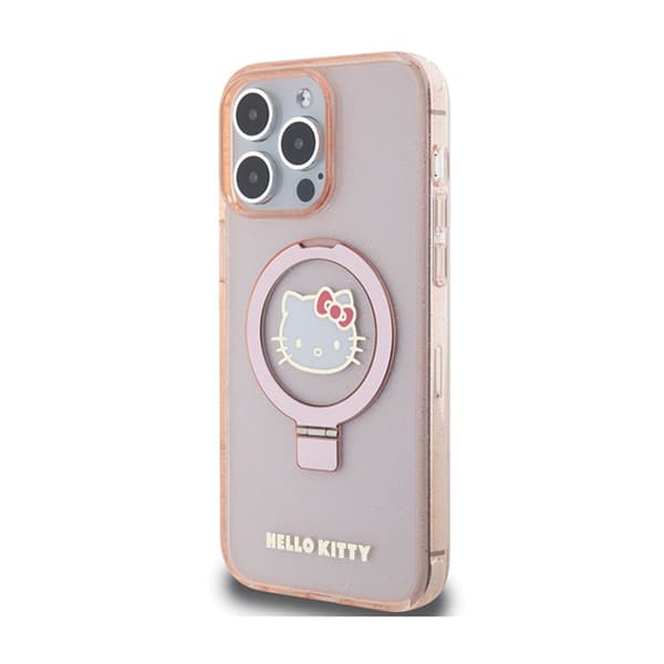 Hello Kitty -sormusteline, kimalteleva elektrologo, MagSafe - iPhone 15 Pro Max -kotelo (vaaleanpunainen)