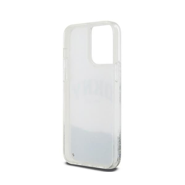 DKNY Liquid Glitter Big Logo - iPhone 15 Pro -kuori (valkoinen)