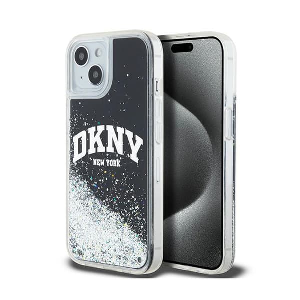 DKNY Liquid Glitter Big Logo - iPhone 15 Plus / 14 Plus -suojakuori (musta)
