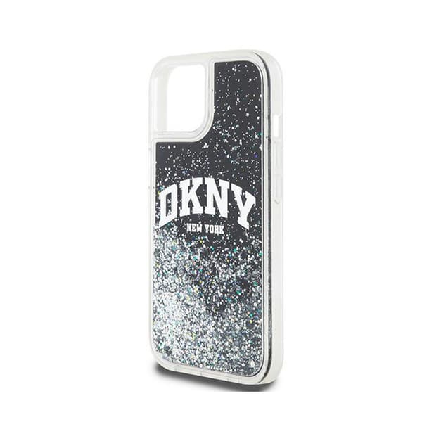 DKNY Liquid Glitter Big Logo - iPhone 15 / 14 / 13 -suojakuori (musta)