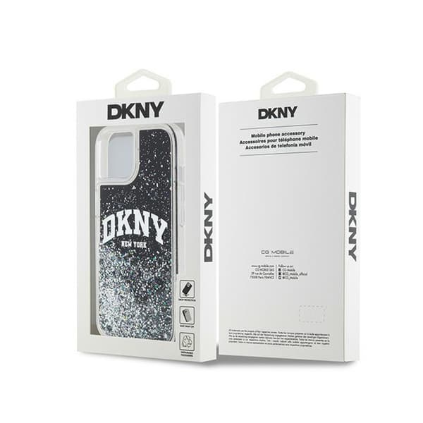 DKNY Liquid Glitter Big Logo - iPhone 15 / 14 / 13 -suojakuori (musta)