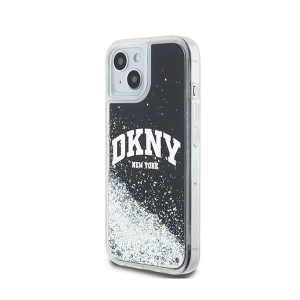 DKNY Liquid Glitter Big Logo - iPhone 15 / 14 / 13 -suojakuori (musta)