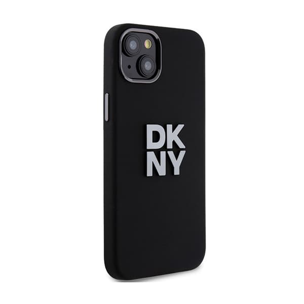 DKNY nestemäinen silikonimetallilogo - iPhone 15 / 14 / 13 -kotelo (musta)