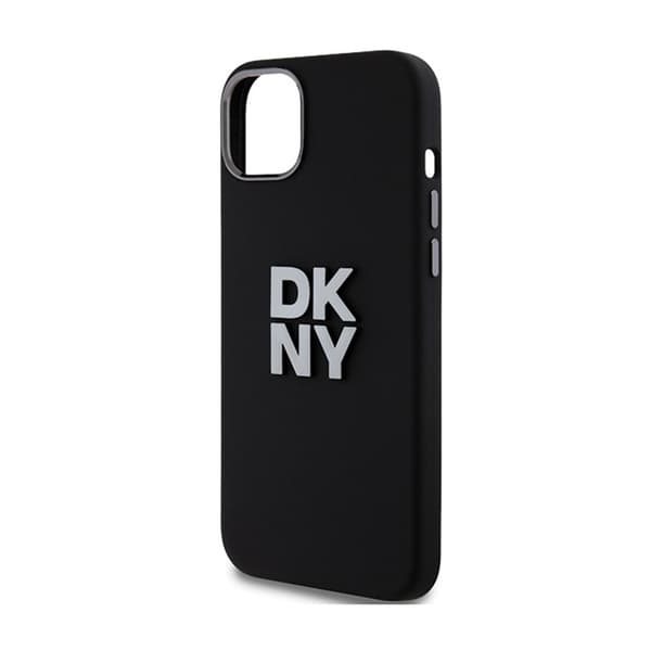 DKNY nestemäinen silikonimetallilogo - iPhone 15 / 14 / 13 -kotelo (musta)