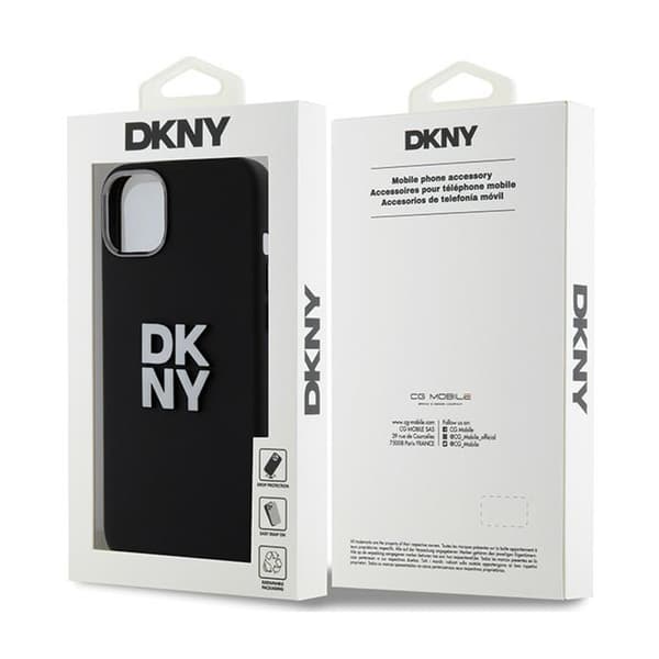 DKNY nestemäinen silikonimetallilogo - iPhone 15 / 14 / 13 -kotelo (musta)