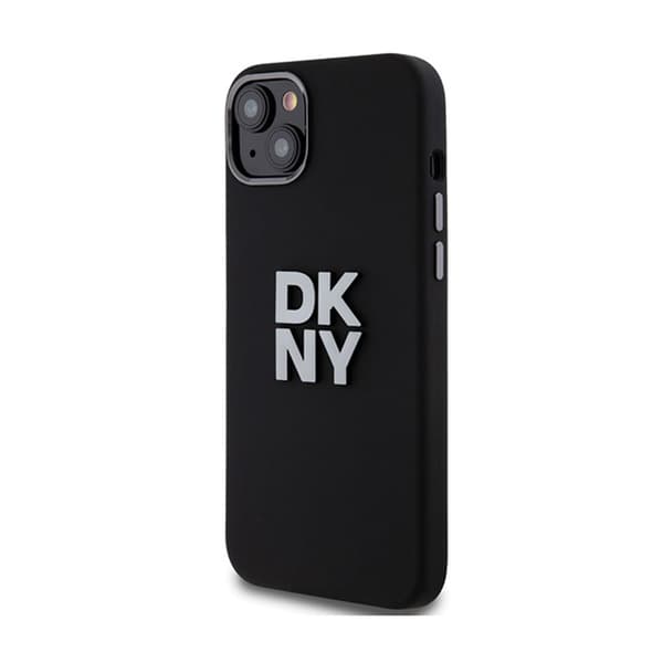 DKNY nestemäinen silikonimetallilogo - iPhone 15 / 14 / 13 -kotelo (musta)