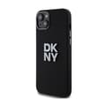 Pikkukuva 2 / 8: DKNY nestemäinen silikonimetallilogo - iPhone 15 / 14 / 13 -kotelo (musta)