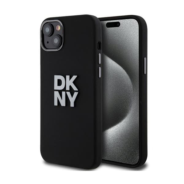 DKNY nestemäinen silikonimetallilogo - iPhone 15 / 14 / 13 -kotelo (musta)