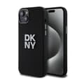 Pikkukuva 1 / 8: DKNY nestemäinen silikonimetallilogo - iPhone 15 / 14 / 13 -kotelo (musta)