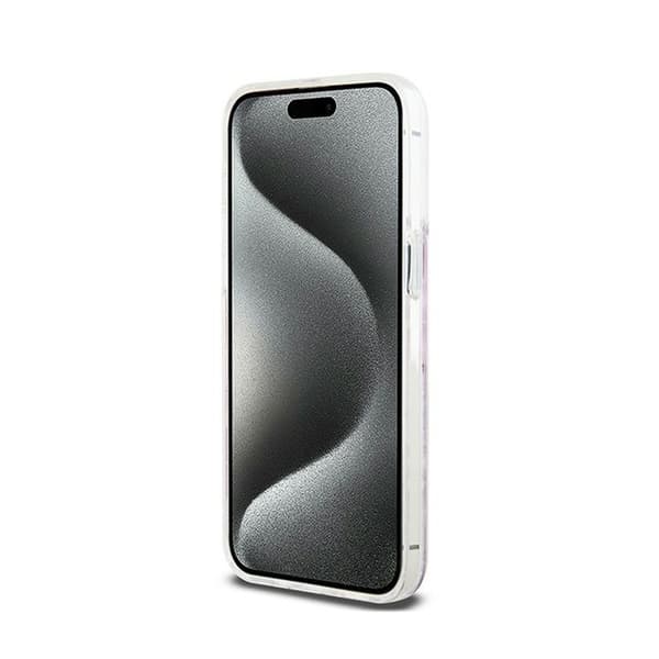 DKNY Liquid Glitter Multilogo - iPhone 15 Pro Max -suojakuori (vaaleanpunainen)