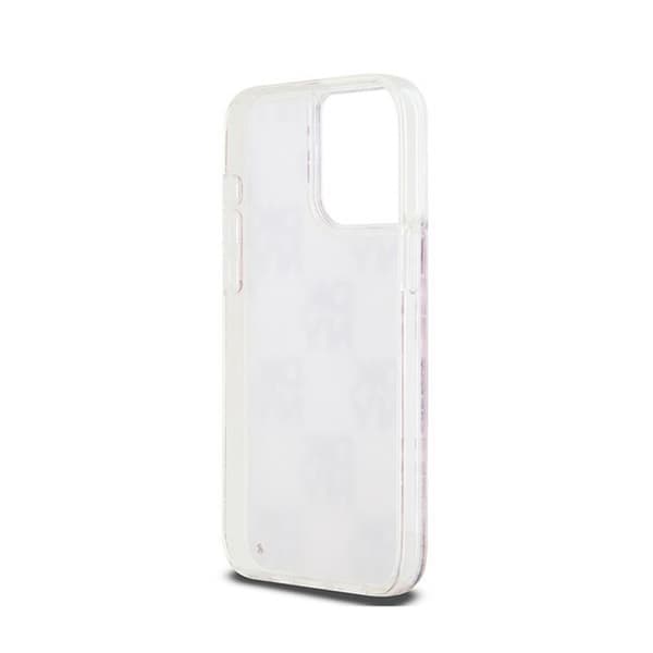 DKNY Liquid Glitter Multilogo - iPhone 15 Pro Max -suojakuori (vaaleanpunainen)