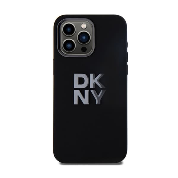 DKNY nestemäinen silikonimetallilogo - iPhone 15 Pro Max -kotelo (musta)