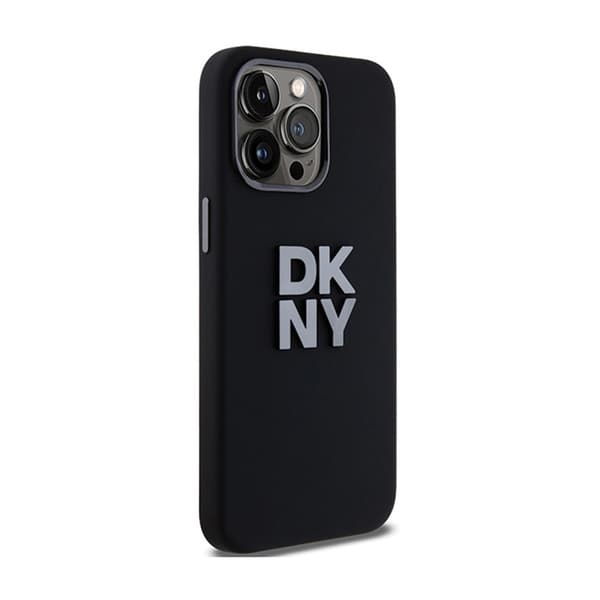 DKNY nestemäinen silikonimetallilogo - iPhone 15 Pro Max -kotelo (musta)