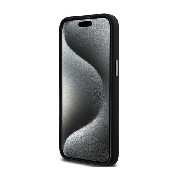 DKNY nestemäinen silikonimetallilogo - iPhone 15 Pro Max -kotelo (musta)