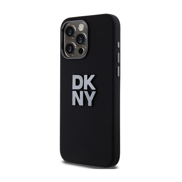 DKNY nestemäinen silikonimetallilogo - iPhone 15 Pro Max -kotelo (musta)