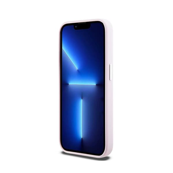 DKNY nestemäinen silikoninen pieni metallinen logo MagSafe - iPhone 14 Pro -kotelo (vaaleanpunainen)