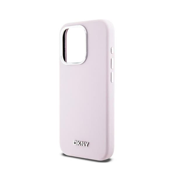 DKNY nestemäinen silikoninen pieni metallinen logo MagSafe - iPhone 14 Pro -kotelo (vaaleanpunainen)