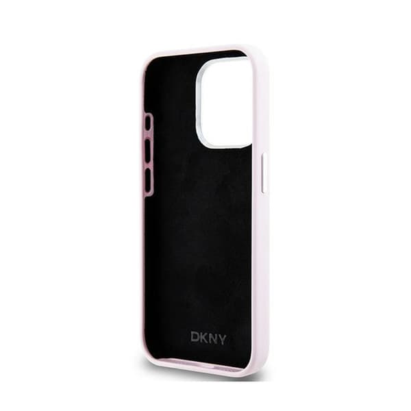 DKNY nestemäinen silikoninen pieni metallinen logo MagSafe - iPhone 14 Pro -kotelo (vaaleanpunainen)