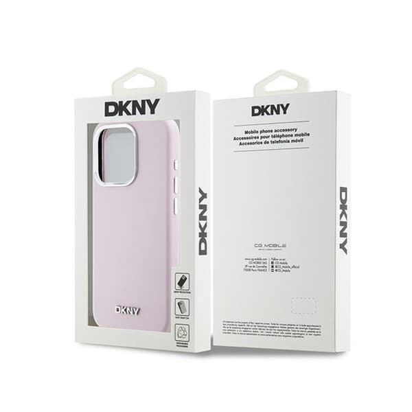 DKNY nestemäinen silikoninen pieni metallinen logo MagSafe - iPhone 14 Pro -kotelo (vaaleanpunainen)