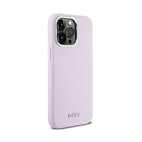 DKNY Liquid Silicone Small Metal Logo MagSafe - iPhone 14 Pro Max -kotelo (vaaleanpunainen)