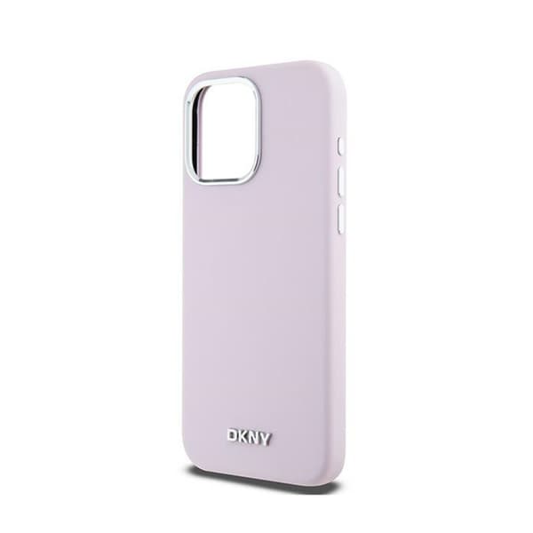 DKNY Liquid Silicone Small Metal Logo MagSafe - iPhone 14 Pro Max -kotelo (vaaleanpunainen)