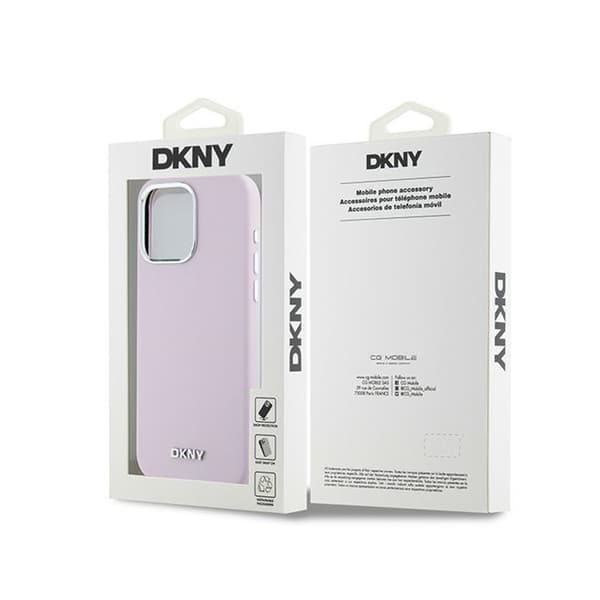 DKNY Liquid Silicone Small Metal Logo MagSafe - iPhone 14 Pro Max -kotelo (vaaleanpunainen)