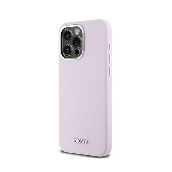 DKNY Liquid Silicone Small Metal Logo MagSafe - iPhone 14 Pro Max -kotelo (vaaleanpunainen)