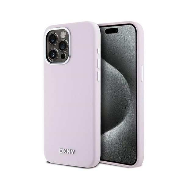 DKNY Liquid Silicone Small Metal Logo MagSafe - iPhone 14 Pro Max -kotelo (vaaleanpunainen)