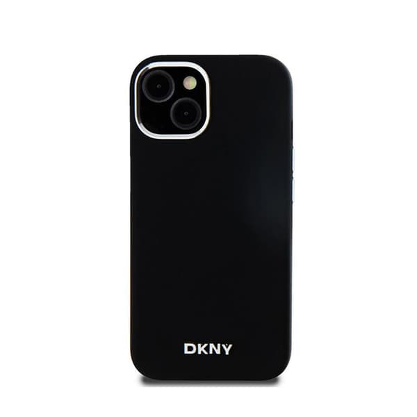 DKNY Flydende Silikone Lille Metallogo MagSafe - iPhone 15 Plus / 14 Plus Etui (Sort)