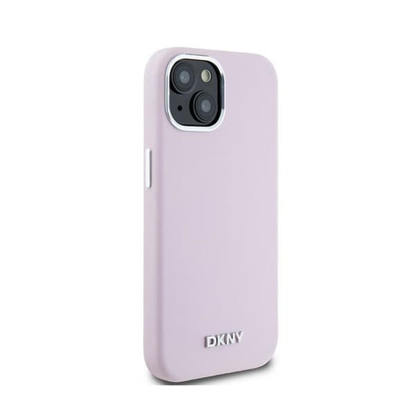 DKNY Flydende Silikone Lille Metal Logo MagSafe - iPhone 15 Plus / 14 Plus Etui (Pink)