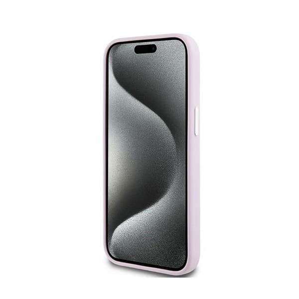 DKNY Flydende Silikone Lille Metal Logo MagSafe - iPhone 15 Plus / 14 Plus Etui (Pink)