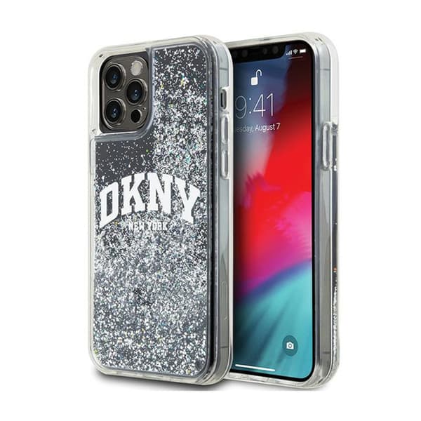 DKNY Liquid Glitter Big Logo - iPhone 12 / iPhone 12 Pro -kotelo (musta)