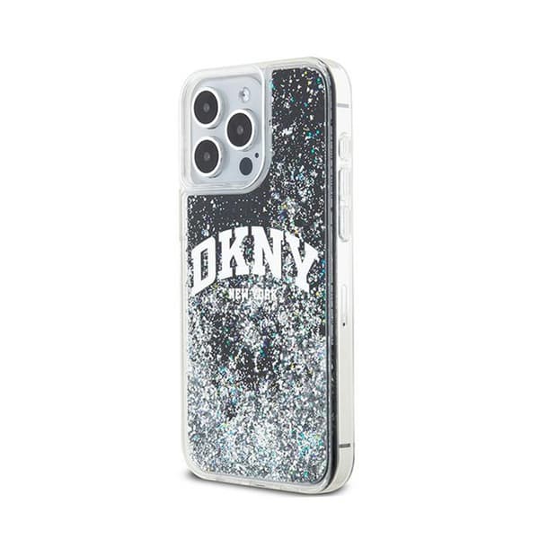 DKNY Liquid Glitter Big Logo - iPhone 13 Pro Max -kotelo (musta)