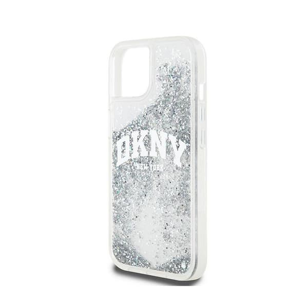 DKNY Liquid Glitter Big Logo - iPhone 15 / 14 / 13 cover (hvid)