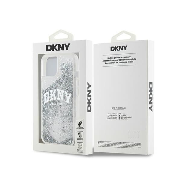 DKNY Liquid Glitter Big Logo - iPhone 15 / 14 / 13 cover (hvid)