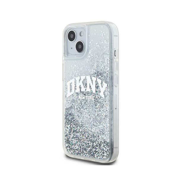 DKNY Liquid Glitter Big Logo - iPhone 15 / 14 / 13 cover (hvid)