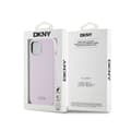 Pikkukuva 8 / 8: DKNY nestemäinen silikoninen pieni metallinen logo MagSafe - iPhone 15 / 14 / 13 -kotelo (vaaleanpunainen)