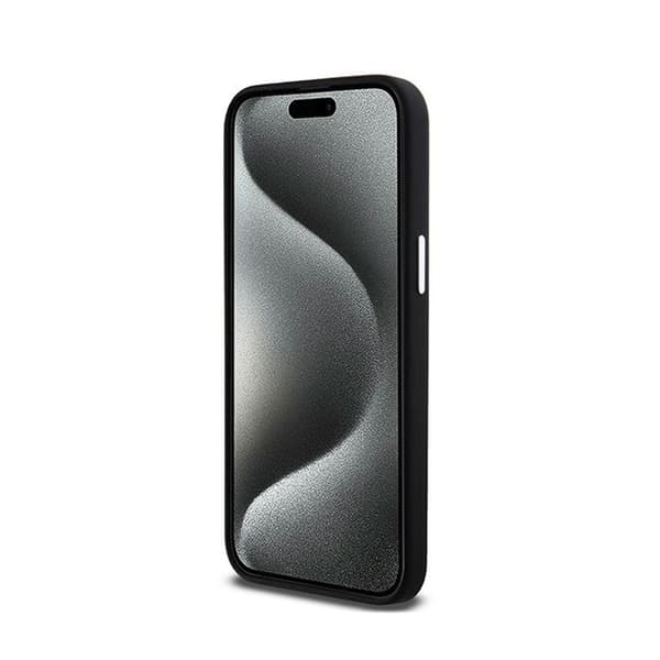 DKNY Liquid Silicone Small Metal Logo MagSafe - iPhone 15 Pro Max -kotelo (musta)